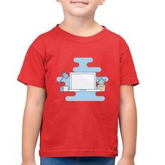 Imagem de Camiseta Algodão Infantil Laptop - Foca Na Moda
