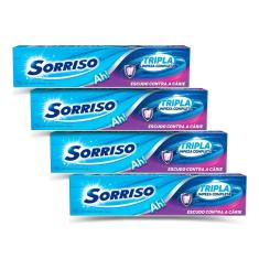 Imagem de Kit 4 Cremes Dental Sorriso Tripla Limpeza Completa 70g