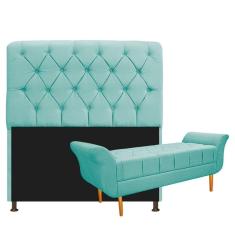 Imagem de Kit Cabeceira e Recamier 160 Cm Queen Size Suede Tiffany