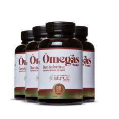 Imagem de 4X Oleo De Avestruz 90Caps 1.000Mg  Strut Omega 3 6 7 9 - Genuinamente