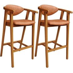 Imagem de Kit 02 Banquetas Alta Cozinha Bancada Bar Sala De Jantar Fixa