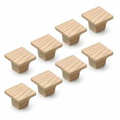 Imagem de Evionlin Pacote com 8 (quadrados) puxadores de porta de armário minimalistas e sofisticados em estilo chinês puxadores de gaveta de armário de orifício único puxadores de porta de madeira