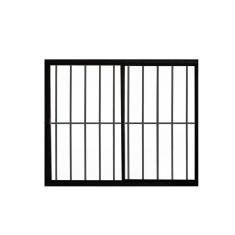 Imagem de Janela 2 Folhas De Correr c/ Grade 1.00 X 1.00 Alumínio Preto Linha Modular - Hale