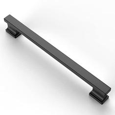 Imagem de Asidrama Pacote com 20 puxadores de armário de cozinha preto fosco de 192 mm, puxadores de armário de cozinha para puxadores de gaveta de armário