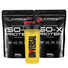 Imagem de Kit 2x Whey Protein Iso - X Complex 900g - XPRO Nutrition + Coqueteleira 600ml - Universal-Unissex
