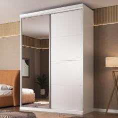 Imagem de Guarda Roupa Casal com Espelho 2 Portas 3 Gavetas Sevilha Branco
