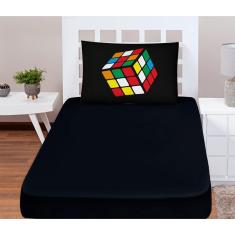 Imagem de Jogo De Lençol Solteiro Soft 2 Peças Fronha Cubo Mágico