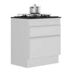 Imagem de Balcão Cozinha com Rodapé para Cooktop 70 cm 1 Porta 1 Gaveta Veneza Multimóveis Mp2118.891 Branco