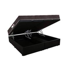 Imagem de Cama Box Baú King Colchão Classic Mola Ensacada + Box Bipartido Sintético Preto Serra Negra 67x193x203