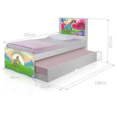 Imagem de Bicama Juvenil Adesivada Unicórnio Feliz