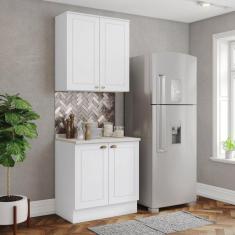 Imagem de Cozinha Compacta 2 Pe as 100% Mdf Com Tampo Americana Branco