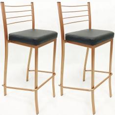 Imagem de Kit 2 Banquetas EMPILHÁVEL Cobre alta assento  - Poltronas do Sul