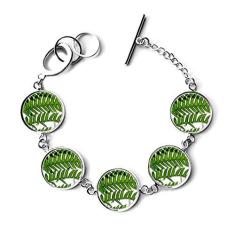 Imagem de DIYthinker Fresh Leaves Bracelete com pingente de corrente com imagem de planta