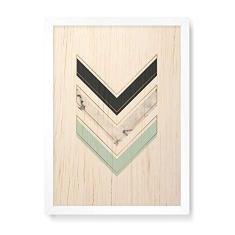 Imagem de Arte Maníacos Quadro Decorativo em Madeira Setas Para Baixo Verde - 23x16,25cm (Moldura caixa em laca )