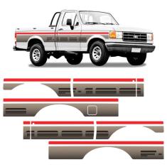Imagem de Kit Faixa F-1000 1993 Ss Adesivo Prata/Ouro Cabine Simples