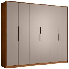 Imagem de Guarda Roupa Casal 6 Portas Atrice Nogueira Nude Prime Tx Demartez Nogueira Nude