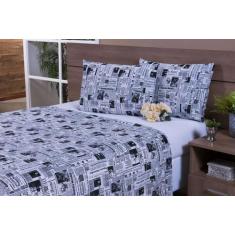 Imagem de Jogo Lençol 4 Peças Cama Viúva(1,88M X 1,28M X 30Alt) Percal 150 Fios