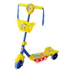 Imagem de Patinete 3 Rodas Infantil Musical Com Luzes E Cesta Amarelo - Dm Toys
