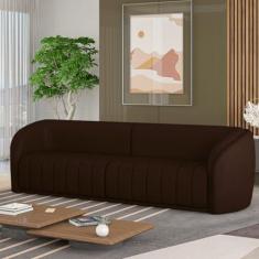 Imagem de Sofá Decorativo Sala de Estar 332cm Adam 4 Lugares PU Marrom G45 - Gran Belo