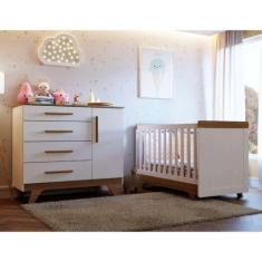 Imagem de Quarto de Bebê com Cômoda e Berço 100% MDF Jolie Retrô - Espresso Móve