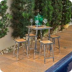 Conjunto de mesa com 4 cadeiras para varanda jardim e piscina - Sarah  Móveis em Promoção na Americanas