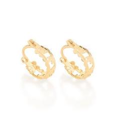 Imagem de Brinco Argola Rommanel Bordas Trabalhadas Lua Ouro 523350