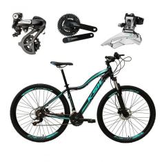Imagem de Bicicleta Aro 29 Ksw Mwza Feminina Shimano Altus 24v Freios Hidráulicos Garfo Com Trava - Preto/azul Tam.15