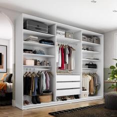Imagem de Guarda-Roupa Closet Monreale 100 % MDF 3 GV Branco 237 cm