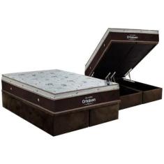 Imagem de Cama Box Baú King: Colchão Molas Ortobom Superpocket Sleep King Látex