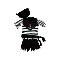 Imagem de Fantasia Halloween Bebê Menino Piratinha Infantil Pirata Masculino Marujo Bloquinho Carnaval Festa Halloween