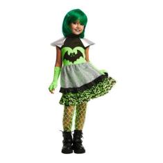 Imagem de Fantasia Halloween Infantil pra Menina Vampira Moderna Com Luva e Peru
