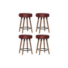 Imagem de Kit 4 Bancos Moderno Pé Palito Roma Slim Romã 50cm