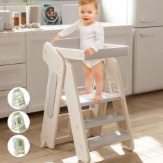 Imagem de Banqueta de cozinha Toddler Tower Helper Anxeit dobrável/ajustável