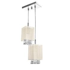 Imagem de Lustre Pendente Cganza Duplo Redondo Cristal Acrílico Bege