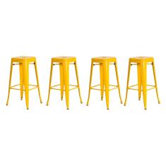Imagem de Kit 4 Banquetas Tolix Iron Design Industrial  76 Cm Aço Cozinha Bar Bistrô Bancada