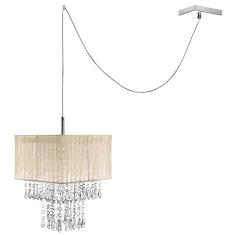 Imagem de Pendente Cupula Cristal Acr Marrycrilic Bege Com Deslocador