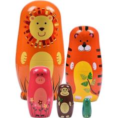 Imagem de Bonecas de Ninho Russo Animal Caixas de Presente de Madeira Gif aniversário