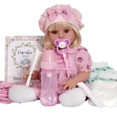 Imagem de Boneca Bebe Reborn Loira De Silicone Barato - Cegonha Reborn Dolls
