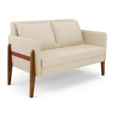 Imagem de Sofá Namoradeira Lana Linho Base De Madeira - D'rossi Cor A19 Bege