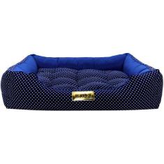 Imagem de Cama Retangular Luppet Conforto Azul Poá - Tam. G