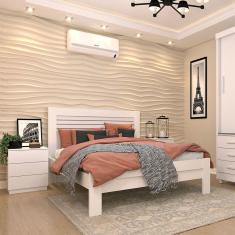 Imagem de Cama Casal Safira Em Mdf Ripas Multilaminadas Tcil Neve