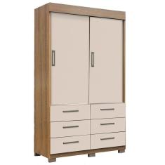 Imagem de Guarda Roupa Buzios Sem Espelho Solteiro 2 Portas 6 Gavetas Rud Rack