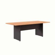 Imagem de mesa de reunião retangular nogal sevilha e preta