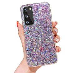 Imagem de AmazFCCY Capa protetora feminina para Samsung Galaxy A14 5G com glitter, brilhante, fina, reflexiva, de borracha TPU (poliuretano termoplástico) transparente, fina, leve, para meninas