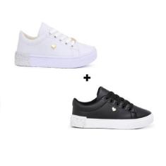 Imagem de Tênis Infantil Feminino Escolar Kit Dois Pares De Sapato Juvenil Top -