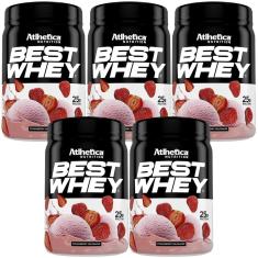 Imagem de Kit 5X Best Whey - 450G Strawberry Milkshake - Atlhetica Nutrition