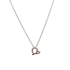 Imagem de Colar Armazem RR Bijoux coração torcido com cristais rose