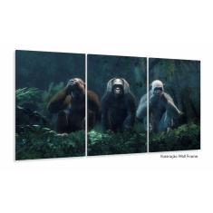 Imagem de Quadros Decorativos 3 Macacos Sabios 60x120 em Tecido
