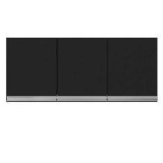 Imagem de Armário Aéreo Para Cozinha Andréia 3 Portas Preto - Ajl - Ajl Móveis