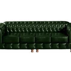Imagem de Conjunto De Sofá 4 Lugares E 2 Poltronas Chesterfield Luís Xv Verde